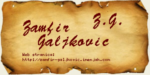 Zamfir Galjković vizit kartica